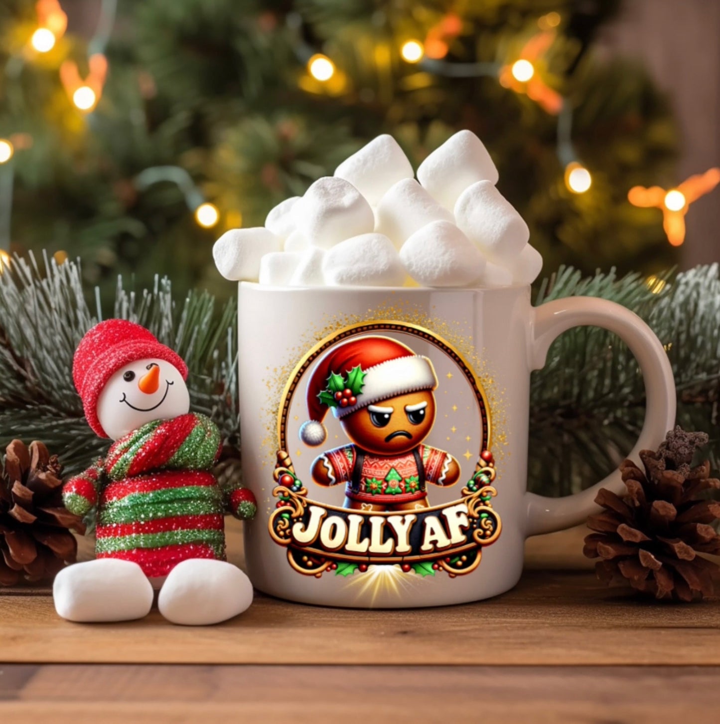 “Jolly AF” Funny Christmas Mug