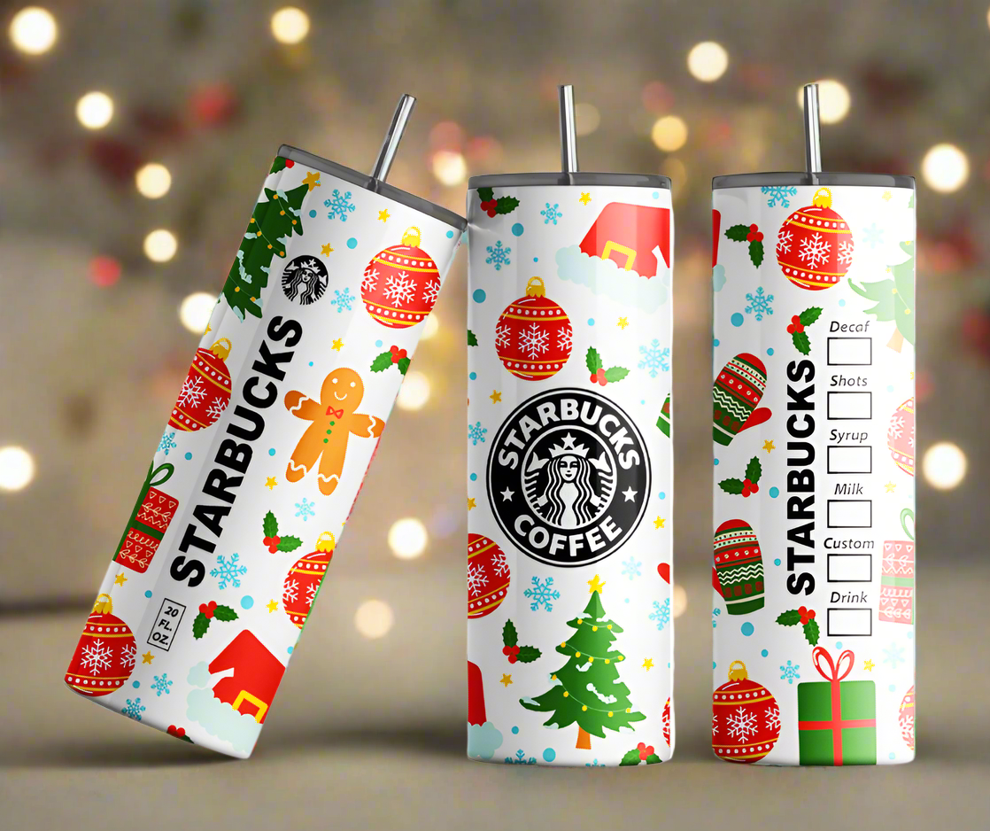 Holiday Cheer Starbucks-Inspired 20 oz Tumbler