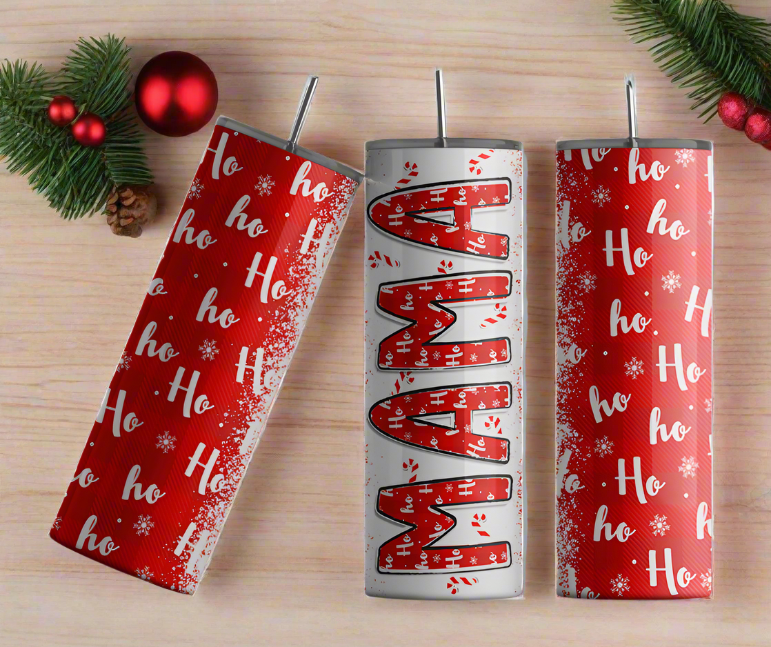 “Mama Ho Ho Ho” Christmas 20 oz Stainless Steel Tumbler