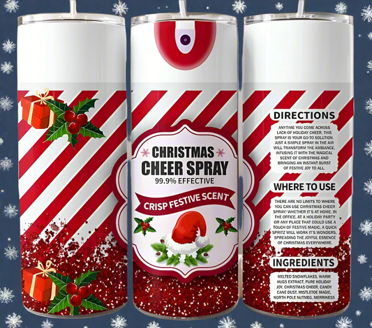 “Christmas Cheer Spray” 20 oz Stainless Steel Tumbler