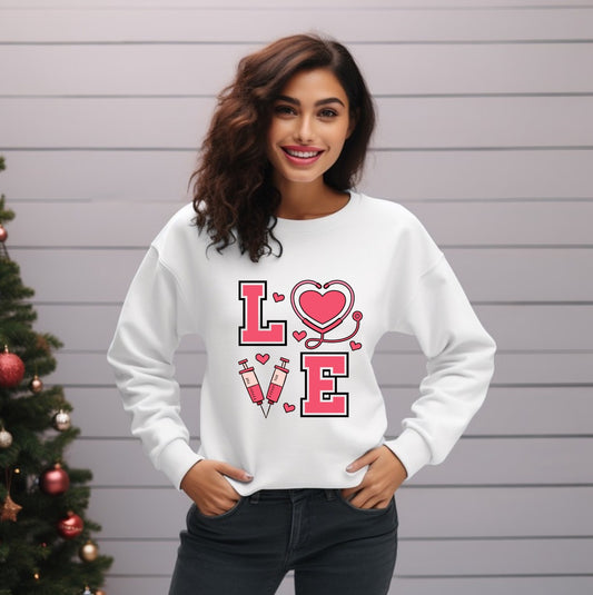 "Healing With Love Nurses Sweatshirts"